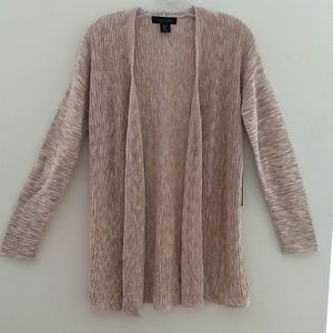 Tahari oatmeal  grandma core open cardigan size medium NWT